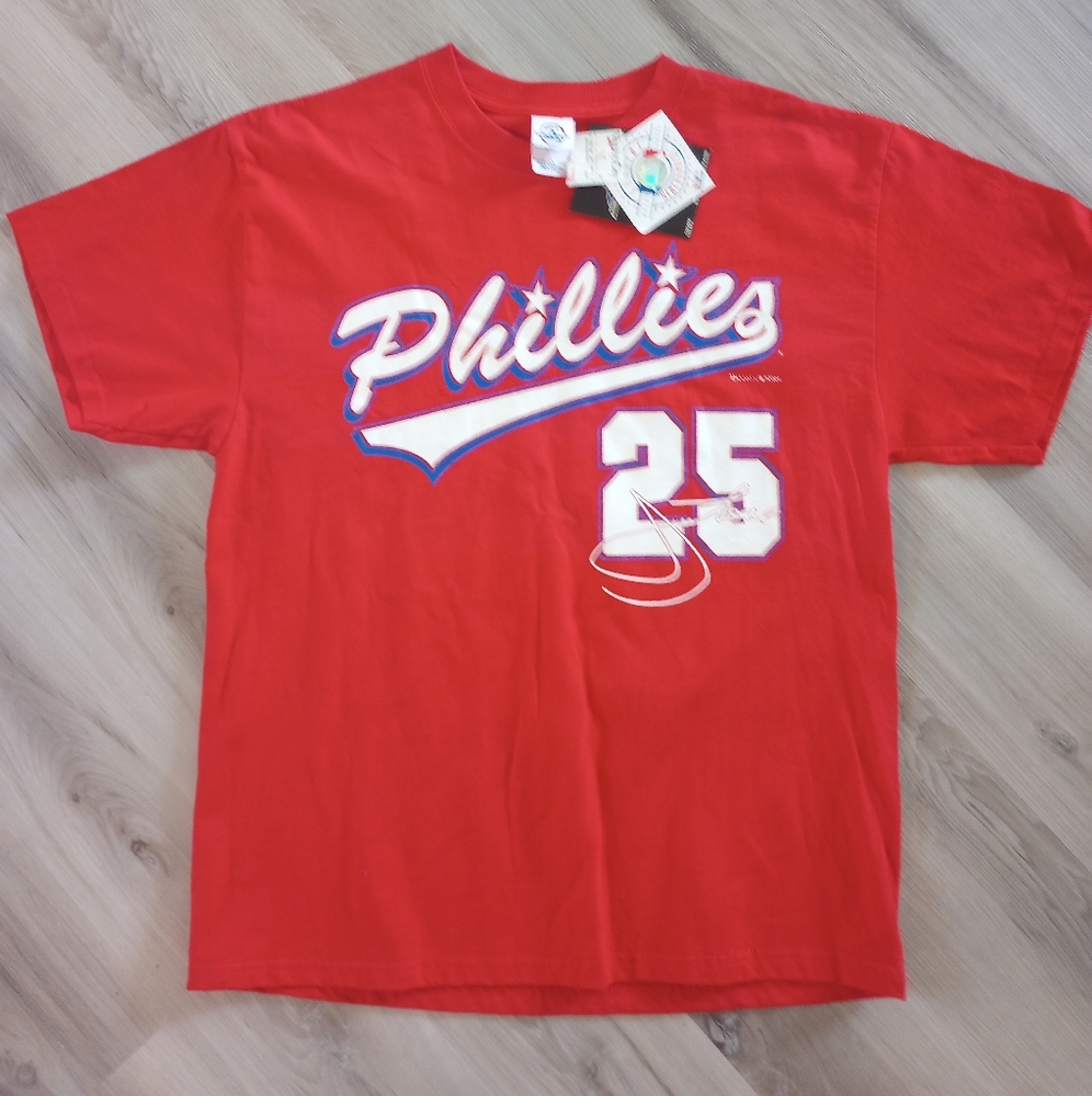 Vtg Philadelphia Phillies TShirt Jersey Thome‎ #25 Delta NWT